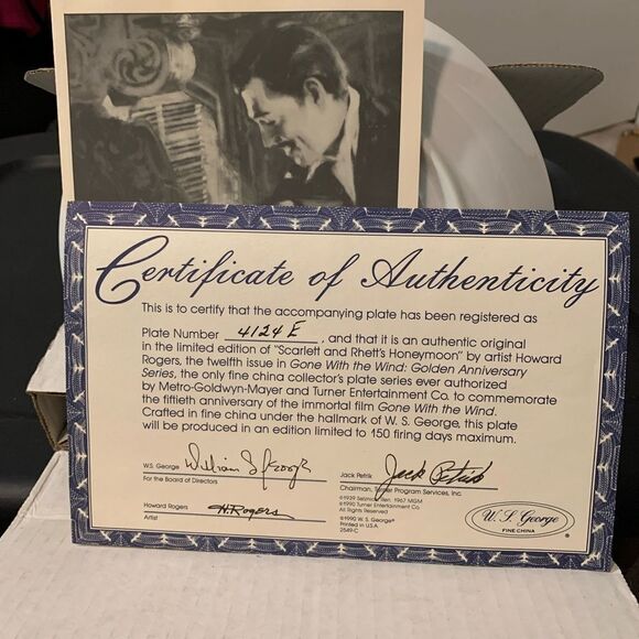 🆕 Gone with the Wind Howard Rogers Fine China Plate Memorabilia - Picture 3 of 3